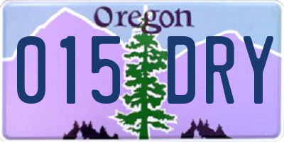 OR license plate 015DRY