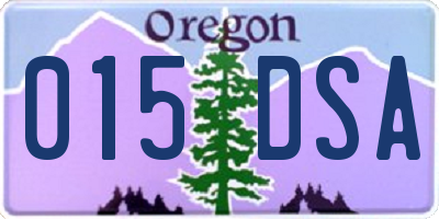 OR license plate 015DSA