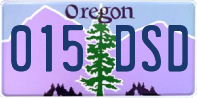 OR license plate 015DSD