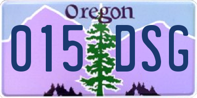 OR license plate 015DSG