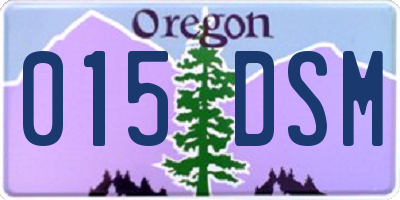 OR license plate 015DSM
