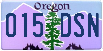 OR license plate 015DSN