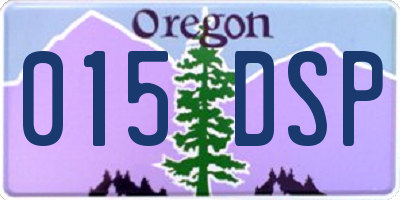 OR license plate 015DSP