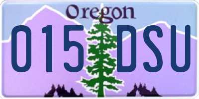 OR license plate 015DSU