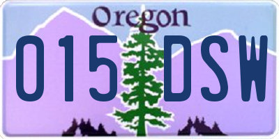 OR license plate 015DSW