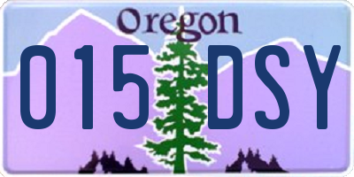 OR license plate 015DSY
