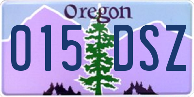 OR license plate 015DSZ