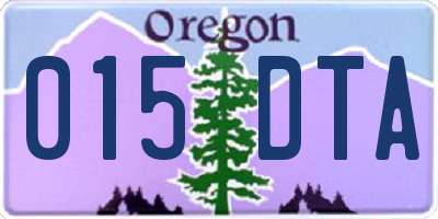 OR license plate 015DTA
