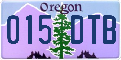 OR license plate 015DTB