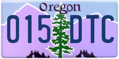 OR license plate 015DTC