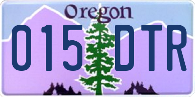 OR license plate 015DTR