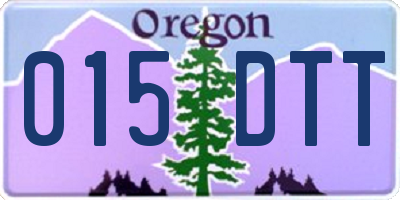 OR license plate 015DTT