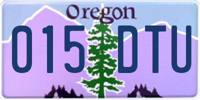 OR license plate 015DTU