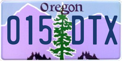 OR license plate 015DTX