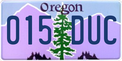 OR license plate 015DUC