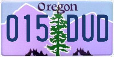 OR license plate 015DUD