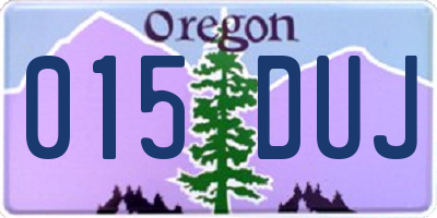 OR license plate 015DUJ