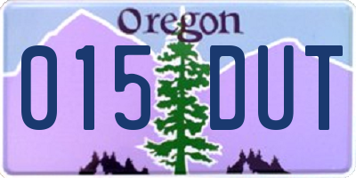 OR license plate 015DUT