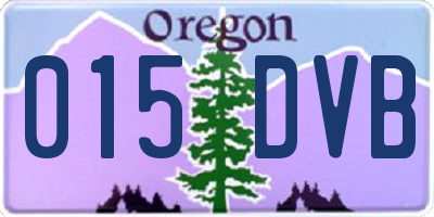OR license plate 015DVB