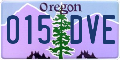 OR license plate 015DVE