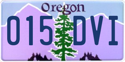 OR license plate 015DVI