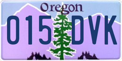 OR license plate 015DVK