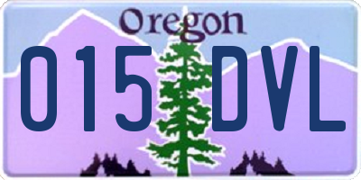 OR license plate 015DVL