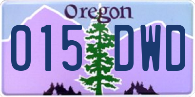 OR license plate 015DWD