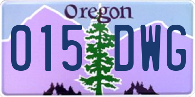 OR license plate 015DWG