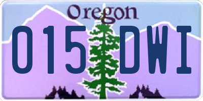 OR license plate 015DWI