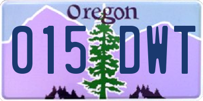 OR license plate 015DWT