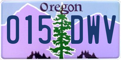 OR license plate 015DWV