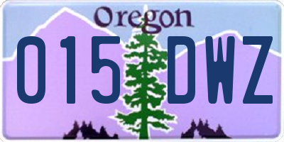 OR license plate 015DWZ