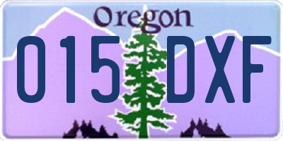 OR license plate 015DXF