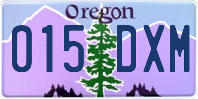 OR license plate 015DXM