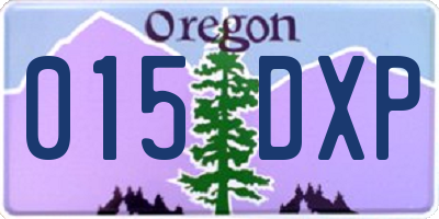 OR license plate 015DXP
