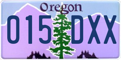 OR license plate 015DXX