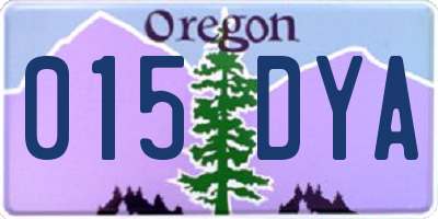 OR license plate 015DYA