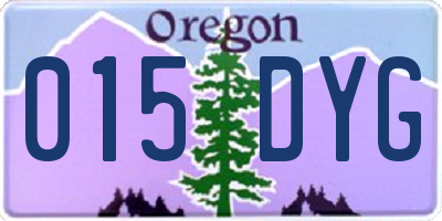 OR license plate 015DYG