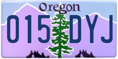 OR license plate 015DYJ