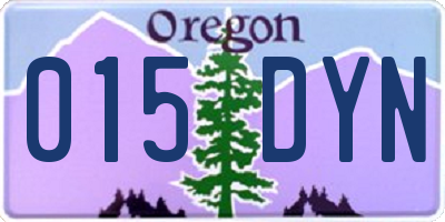 OR license plate 015DYN