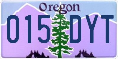 OR license plate 015DYT