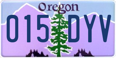 OR license plate 015DYV