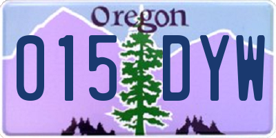 OR license plate 015DYW