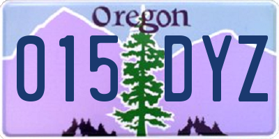 OR license plate 015DYZ