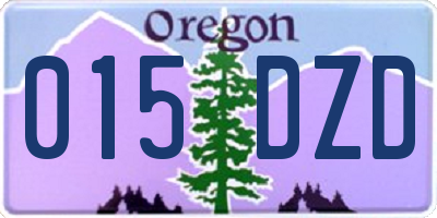 OR license plate 015DZD