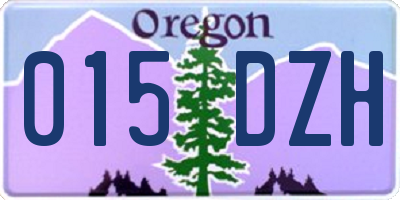 OR license plate 015DZH
