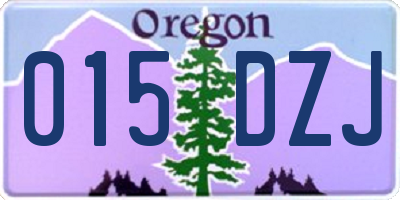 OR license plate 015DZJ