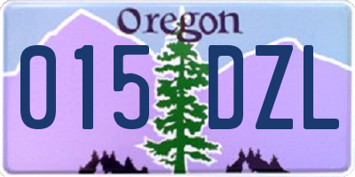OR license plate 015DZL
