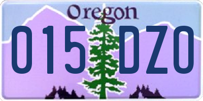 OR license plate 015DZO